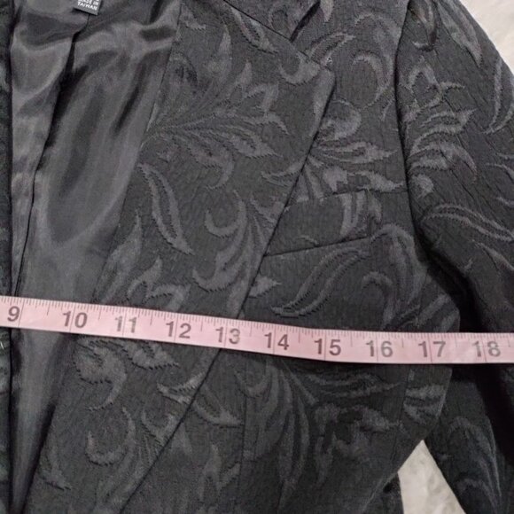 Vintage Emanuel Ungaro Womens Black Jacquard Blazer & Dress Set 6 Petite - Picture 16 of 16